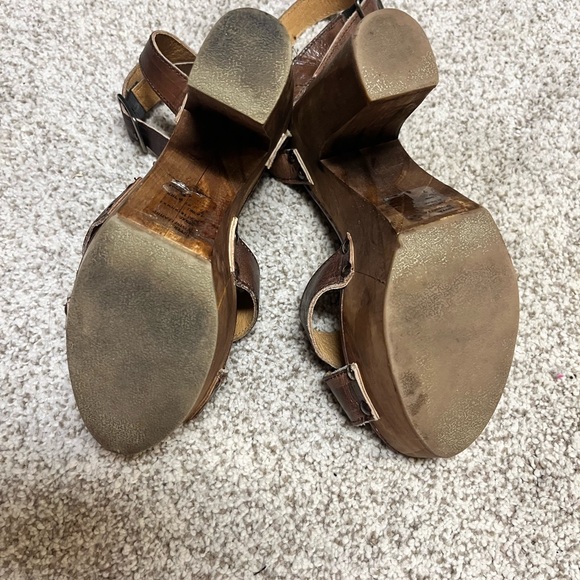 Brown Bed|Stu Women Leather Madeline Platform Sandals Heels 7 - Picture 4 of 8